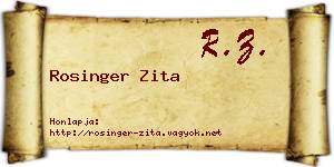 Rosinger Zita névjegykártya